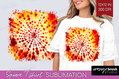 Autumn Square Tshirt Background - Tie Dye PNG Sublimation Product Image 1
