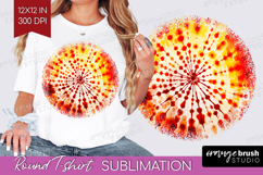 Autumn Round Tshirt Background - Tie Dye PNG Sublimation Product Image 1
