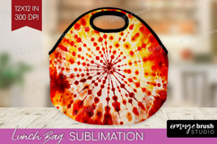 Autumn Lunch Bag - Tie Dye Lunch Bug PNG Sublimation Product Image 1