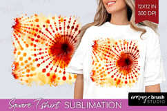 Autumn Square Tshirt Background - Tie Dye PNG Sublimation Product Image 1