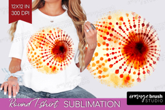 Autumn Round Tshirt Background - Tie Dye PNG Sublimation Product Image 1