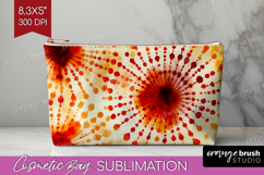 Autumn Cosmetic Bag - Tie Dye Makeup Bag PNG Sublimation Product Image 1