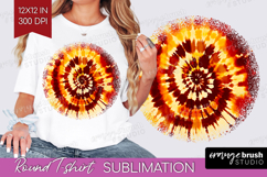 Autumn Round Tshirt Background - Tie Dye PNG Sublimation Product Image 1