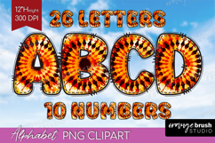 Autumn Doodle Aphabet Clipart - Tie Dye Letters PNG Product Image 1