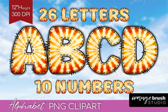 Autumn Doodle Aphabet Clipart - Tie Dye Letters PNG Product Image 1