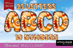 Autumn Doodle Aphabet Clipart - Tie Dye Letters PNG Product Image 1