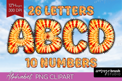 Autumn Doodle Aphabet Clipart - Tie Dye Letters PNG Product Image 1