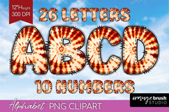Autumn Doodle Aphabet Clipart - Tie Dye Letters PNG Product Image 1