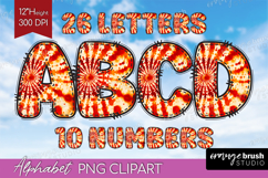 Autumn Doodle Aphabet Clipart - Tie Dye Letters PNG Product Image 1