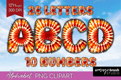 Autumn Doodle Aphabet Clipart - Tie Dye Letters PNG Product Image 1