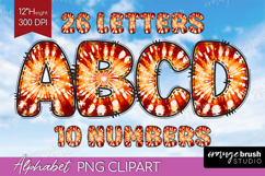 Autumn Doodle Aphabet Clipart - Tie Dye Letters PNG Product Image 1