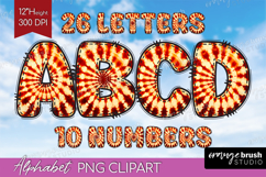 Autumn Doodle Aphabet Clipart - Tie Dye Letters PNG Product Image 1