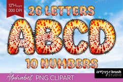 Autumn Doodle Aphabet Clipart - Tie Dye Letters PNG Product Image 1