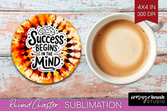 Inspirational Quote Round Coaster - Autumn Tie Dye Coaster Product Image 1