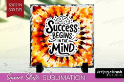 Inspirational Quote Slate PNG - Autumn Tie Dye Square Slate Product Image 1