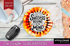 Inspirational Quote Car Coaster - Autumn Tie Dye Coaster PNG Product Image 1