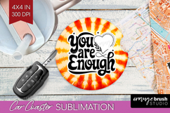 Inspirational Quote Car Coaster - Autumn Tie Dye Coaster PNG Product Image 1