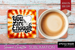 Inspirational Quote Square Coaster - Autumn Tie Dye Coaster Product Image 1