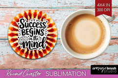 Inspirational Quote Round Coaster - Autumn Tie Dye Coaster Product Image 1