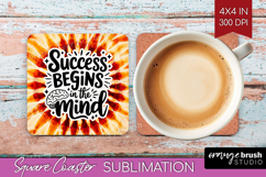 Inspirational Quote Square Coaster - Autumn Tie Dye Coaster Product Image 1