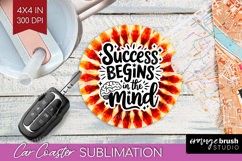 Inspirational Quote Car Coaster - Autumn Tie Dye Coaster PNG Product Image 1