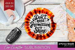 Inspirational Quote Car Coaster - Autumn Tie Dye Coaster PNG Product Image 1