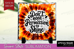 Inspirational Quote Slate PNG - Autumn Tie Dye Square Slate Product Image 1