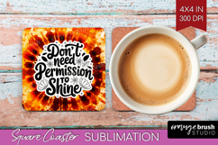 Inspirational Quote Square Coaster - Autumn Tie Dye Coaster Product Image 1