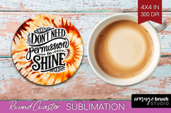 Inspirational Quote Round Coaster - Autumn Tie Dye Coaster Product Image 1