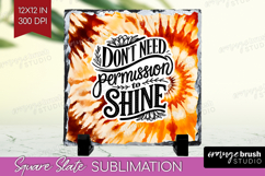 Inspirational Quote Slate PNG - Autumn Tie Dye Square Slate Product Image 1