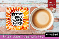 Inspirational Quote Square Coaster - Autumn Tie Dye Coaster Product Image 1
