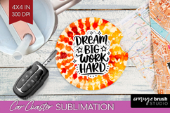 Inspirational Quote Car Coaster - Autumn Tie Dye Coaster PNG Product Image 1