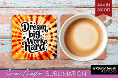 Inspirational Quote Square Coaster - Autumn Tie Dye Coaster Product Image 1