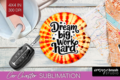 Inspirational Quote Car Coaster - Autumn Tie Dye Coaster PNG Product Image 1