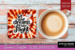 Inspirational Quote Square Coaster - Autumn Tie Dye Coaster Product Image 1