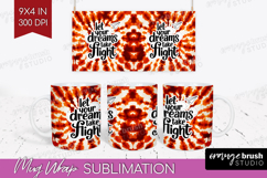 Inspirational Quote Mug Wrap - Autumn Tie Dye Mug PNG Product Image 1