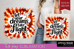 Inspirational Quote Tote Bag - Autumn Tie Dye Tote Bag PNG Product Image 1