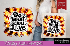 Inspirational Quote Tote Bag - Autumn Tie Dye Tote Bag PNG Product Image 1