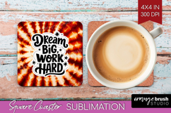 Inspirational Quote Square Coaster - Autumn Tie Dye Coaster Product Image 1