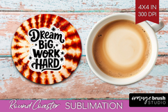 Inspirational Quote Round Coaster - Autumn Tie Dye Coaster Product Image 1