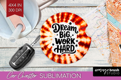 Inspirational Quote Car Coaster - Autumn Tie Dye Coaster PNG Product Image 1