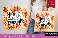 Inspirational Quote Tote Bag - Autumn Tie Dye Tote Bag PNG Product Image 1