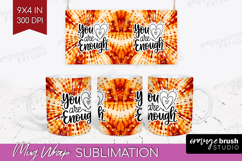 Inspirational Quote Mug Wrap - Autumn Tie Dye Mug PNG Product Image 1