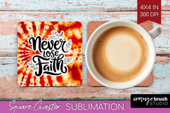 Inspirational Quote Square Coaster - Autumn Tie Dye Coaster Product Image 1