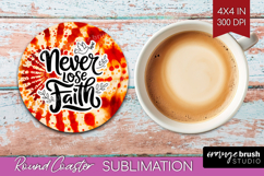 Inspirational Quote Round Coaster - Autumn Tie Dye Coaster Product Image 1