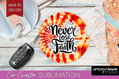 Inspirational Quote Car Coaster - Autumn Tie Dye Coaster PNG Product Image 1