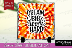 Inspirational Quote Slate PNG - Autumn Tie Dye Square Slate Product Image 1