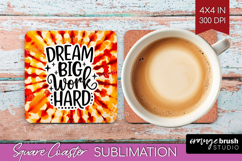 Inspirational Quote Square Coaster - Autumn Tie Dye Coaster Product Image 1