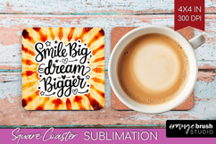 Inspirational Quote Square Coaster - Autumn Tie Dye Coaster Product Image 1