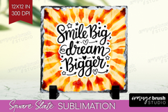 Inspirational Quote Slate PNG - Autumn Tie Dye Square Slate Product Image 1